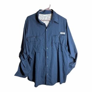 Columbia Men's Casual Button Down Shirt - Blue
